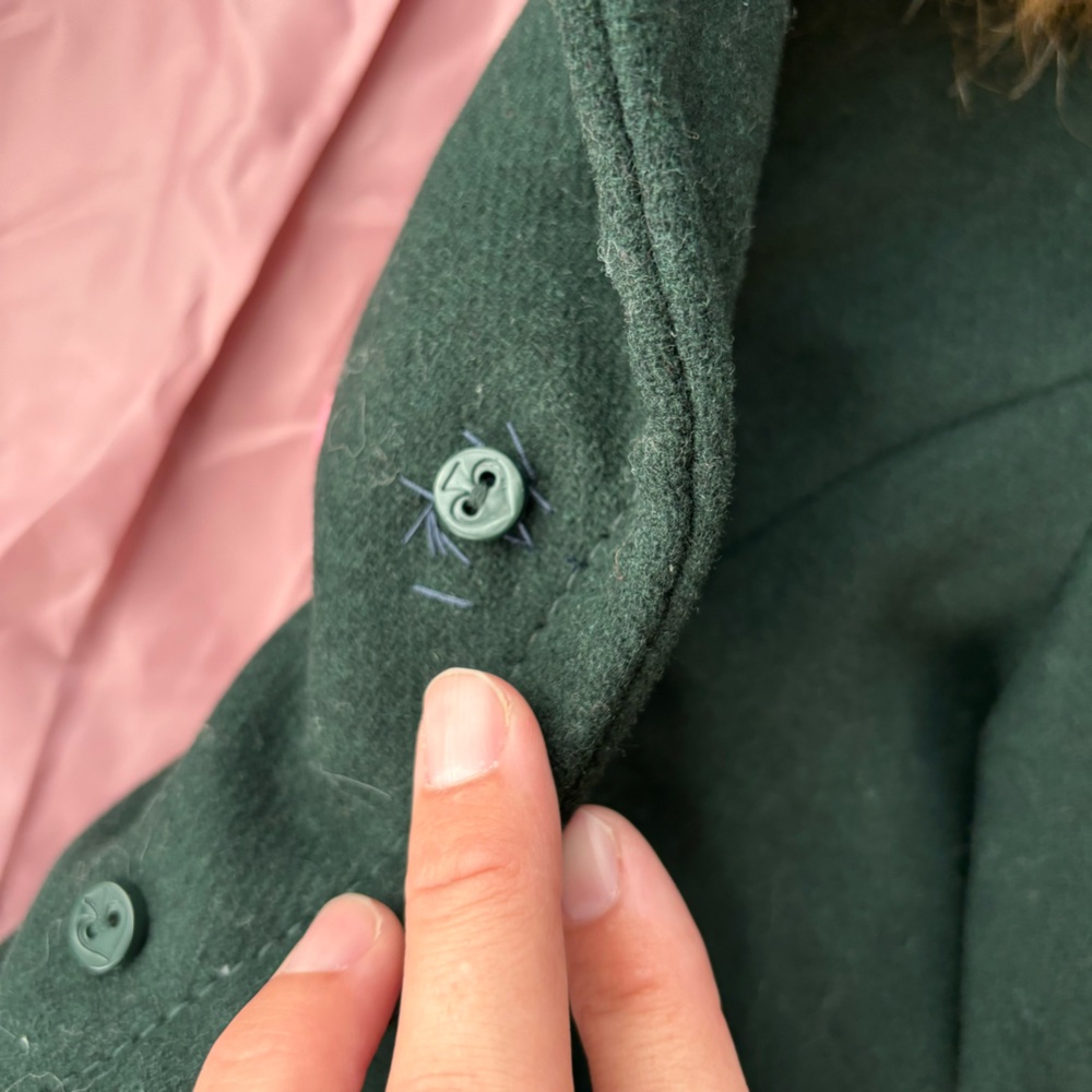 Kate Spade dark green wool blend peacoat | size small - Picture 12 of 12